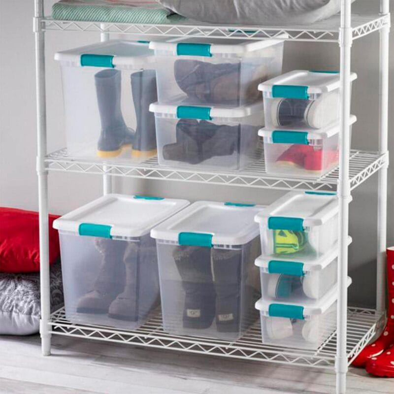 Sterilite 25 Quart Capacity Clear Plastic Storage Tote Bins, (18 Pack) - Image 8