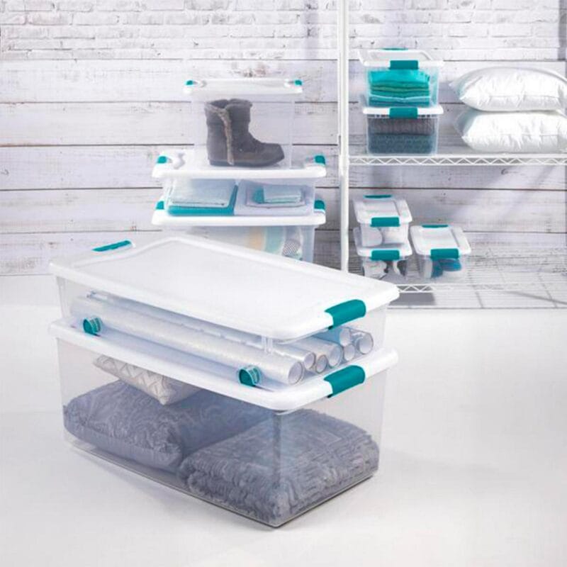 Sterilite 25 Quart Capacity Clear Plastic Storage Tote Bins, (18 Pack) - Image 9