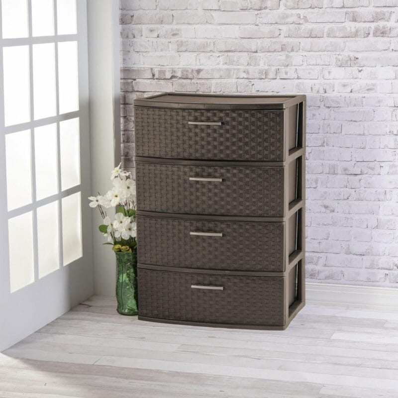 Sterilite 4 Drawer Wide Weave Tower Espresso - Image 3