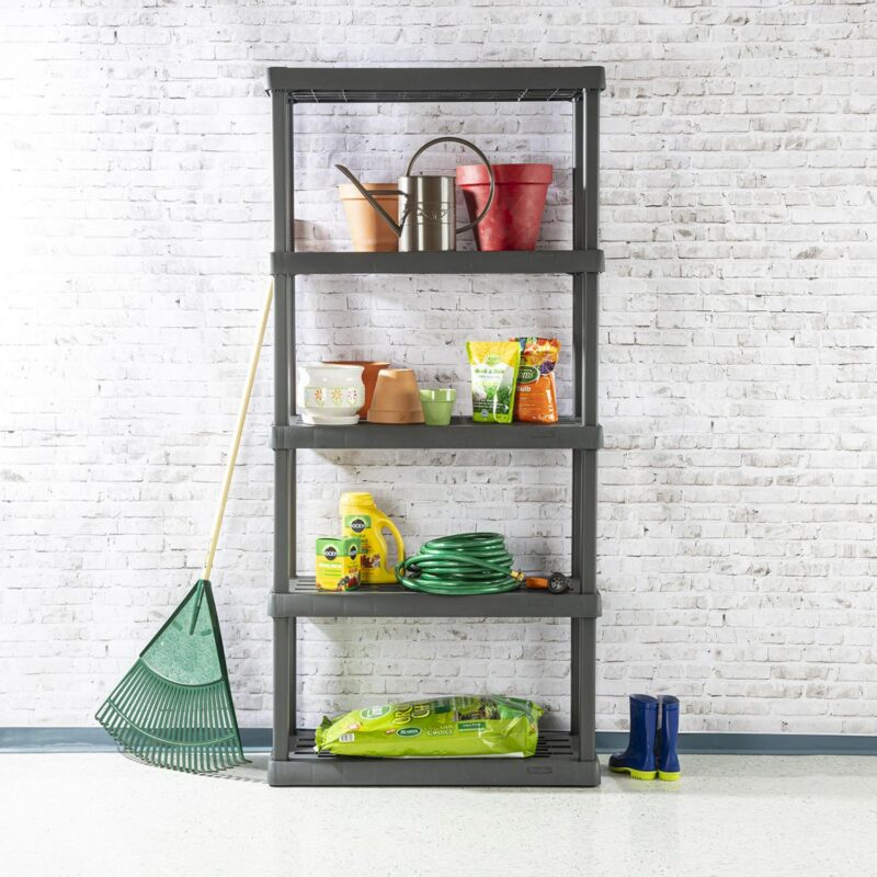 Sterilite 5 Shelf Unit Plastic, Flat Gray - Image 3