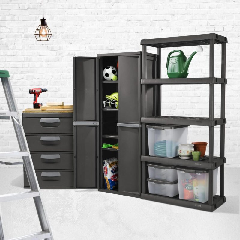 Sterilite 5 Shelf Unit Plastic, Flat Gray - Image 8