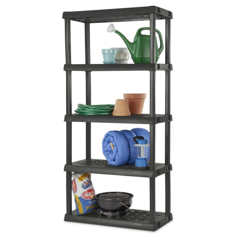 Sterilite 5 Shelf Unit Plastic, Flat Gray - Image 11