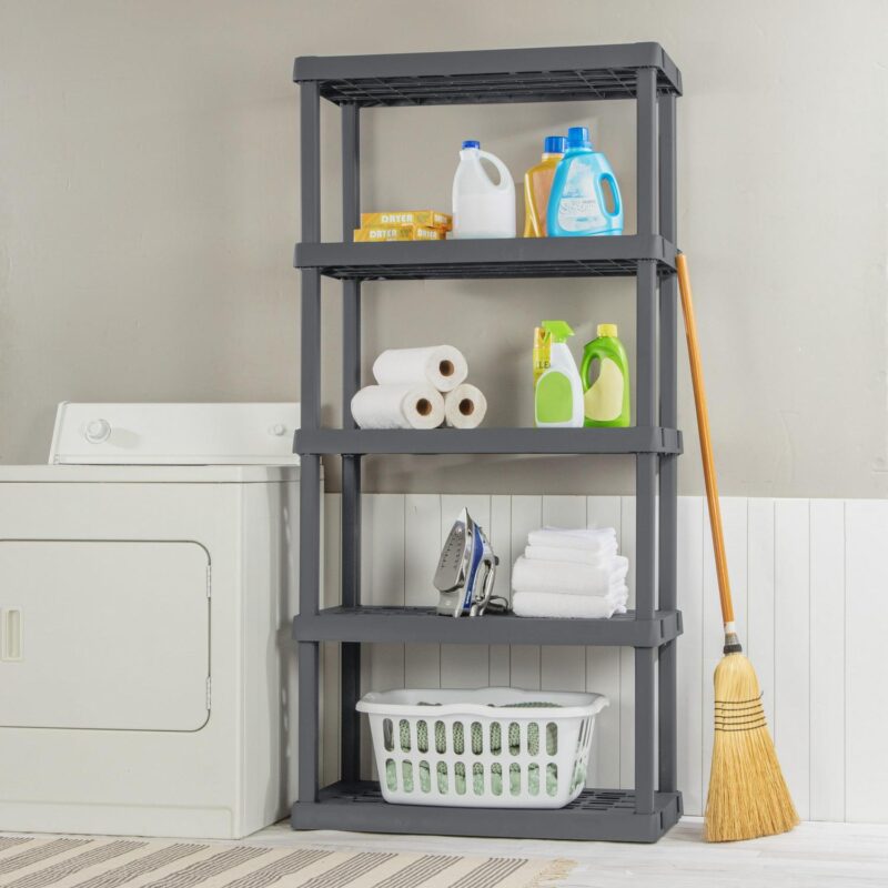 Sterilite 5 Shelf Unit Plastic, Flat Gray - Image 6