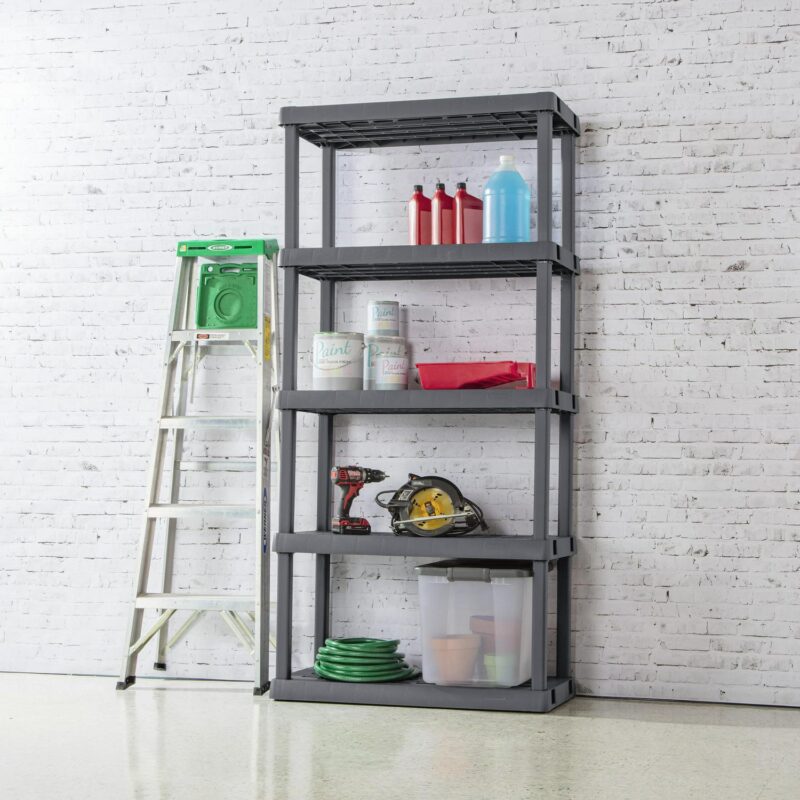 Sterilite 5 Shelf Unit Plastic, Flat Gray - Image 4