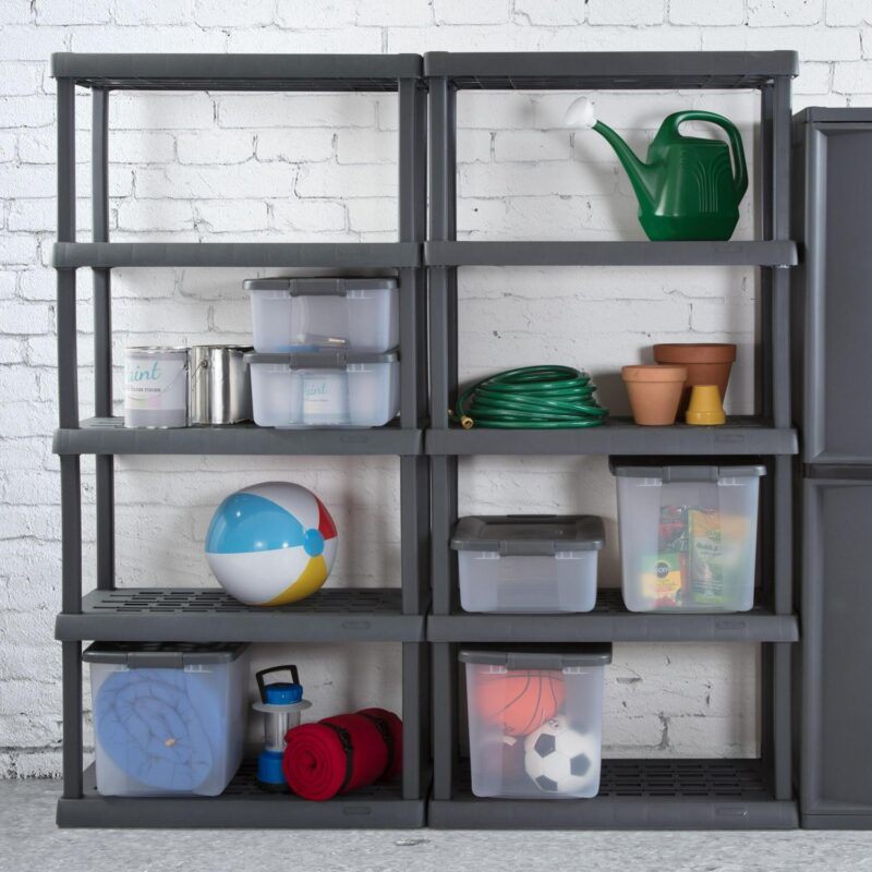 Sterilite 5 Shelf Unit Plastic, Flat Gray - Image 7
