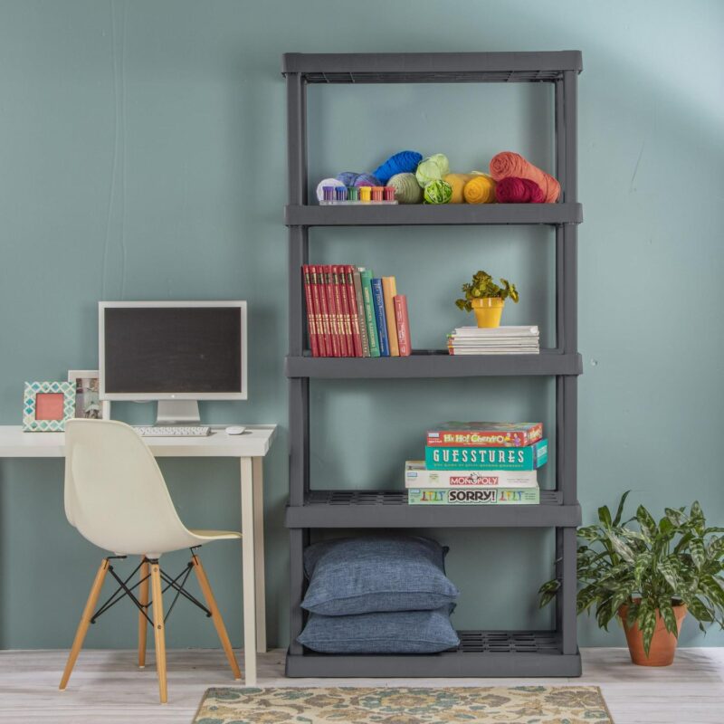 Sterilite 5 Shelf Unit Plastic, Flat Gray - Image 5