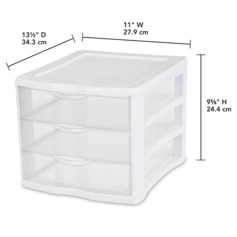 Sterilite ClearView Stacking 3 Drawer Storage Organizer System, (16 Pack) - Image 2