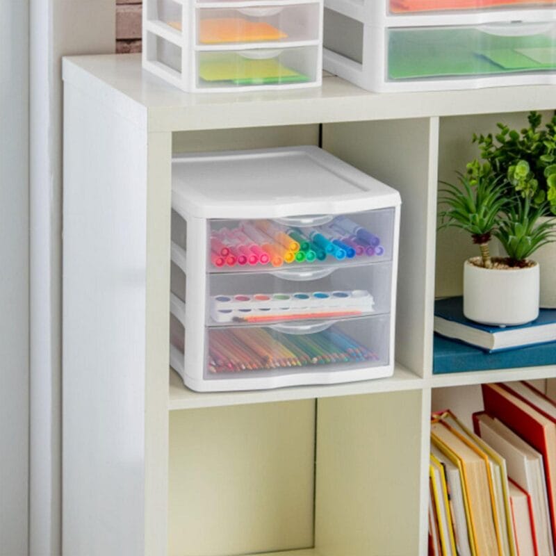 Sterilite ClearView Stacking 3 Drawer Storage Organizer System, (16 Pack) - Image 5