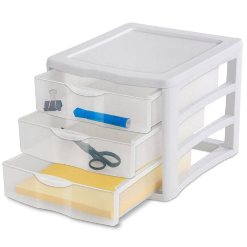Sterilite ClearView Stacking 3 Drawer Storage Organizer System, (16 Pack) - Image 7