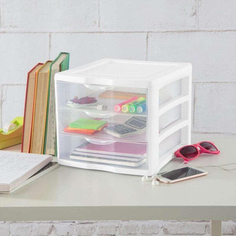 Sterilite ClearView Stacking 3 Drawer Storage Organizer System, (16 Pack) - Image 4