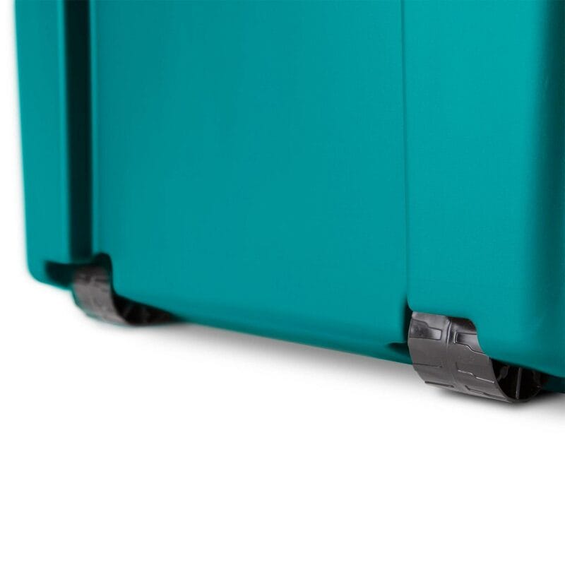 Sterilite Footlocker Stackable Latching Storage Bin w/ Wheels, 2 Pack, Teal - Image 3