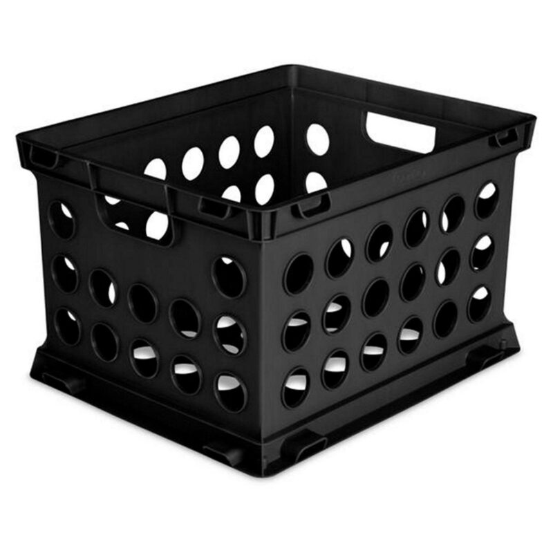 Sterilite Stackable Sturdy Storage Crate Organizer Bins w/ Handles, 12 Pack