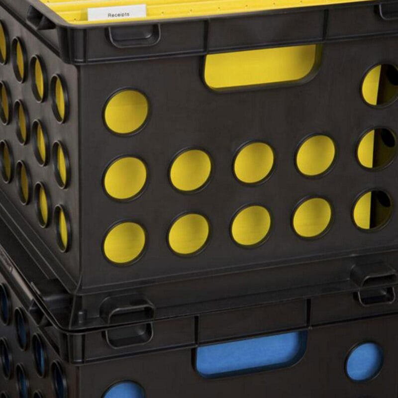 Sterilite Stackable Sturdy Storage Crate Organizer Bins w/ Handles, 12 Pack - Image 8
