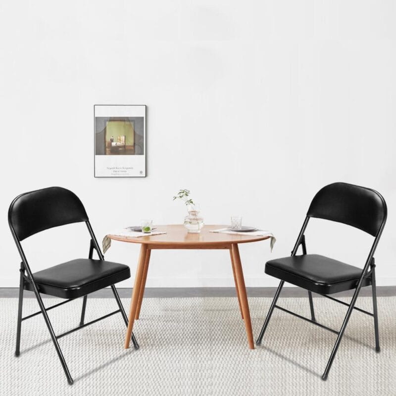 UBesGoo 6 Pack Folding Chairs Cushioned Padded Seat Wedding Chairs with Metal Frame Home Office Party Use Black - Image 13