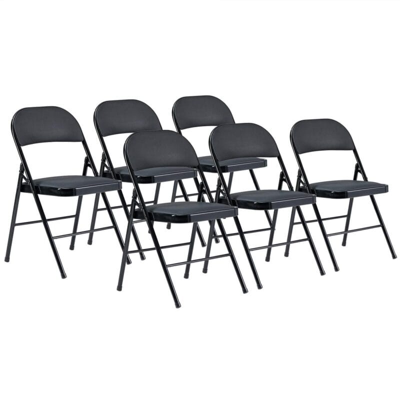 UBesGoo 6 Pack Folding Chairs Cushioned Padded Seat Wedding Chairs with Metal Frame Home Office Party Use Black - Image 10