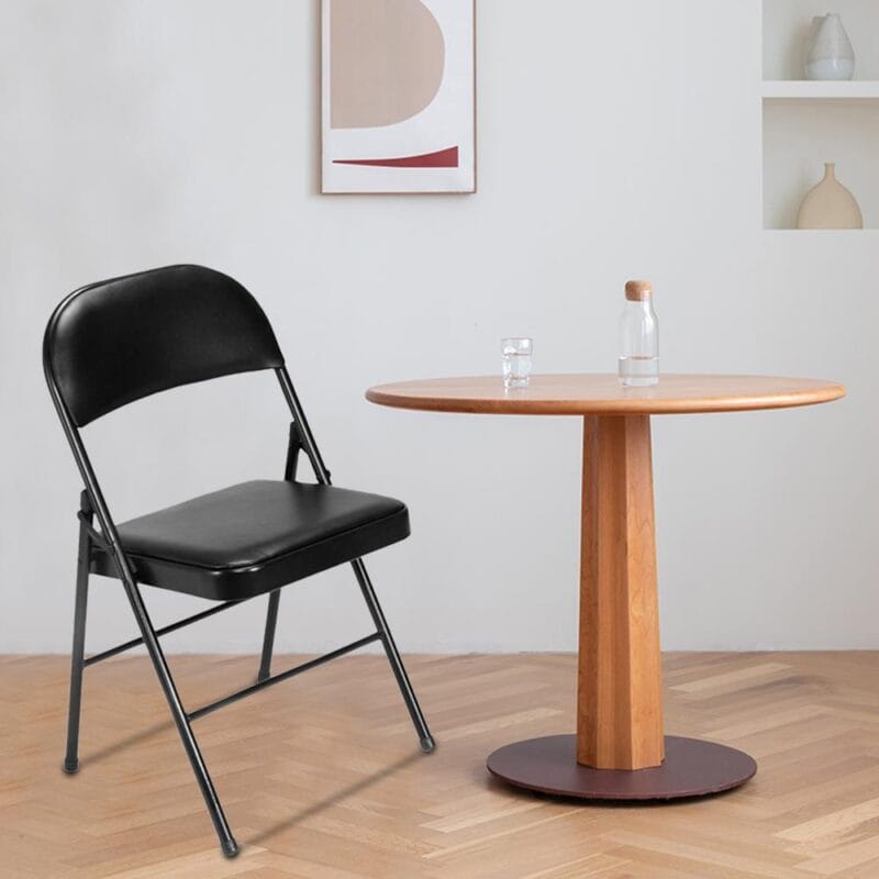 UBesGoo 6 Pack Folding Chairs Cushioned Padded Seat Wedding Chairs with Metal Frame Home Office Party Use Black - Image 5