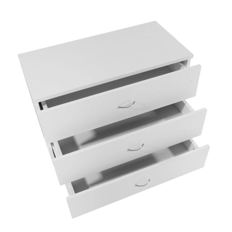 UBesGoo Modern White 3 Drawer Dresser Bedroom White Finish - Image 9