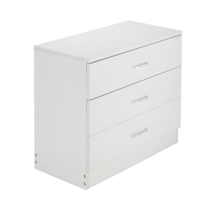 UBesGoo Modern White 3 Drawer Dresser Bedroom White Finish - Image 3