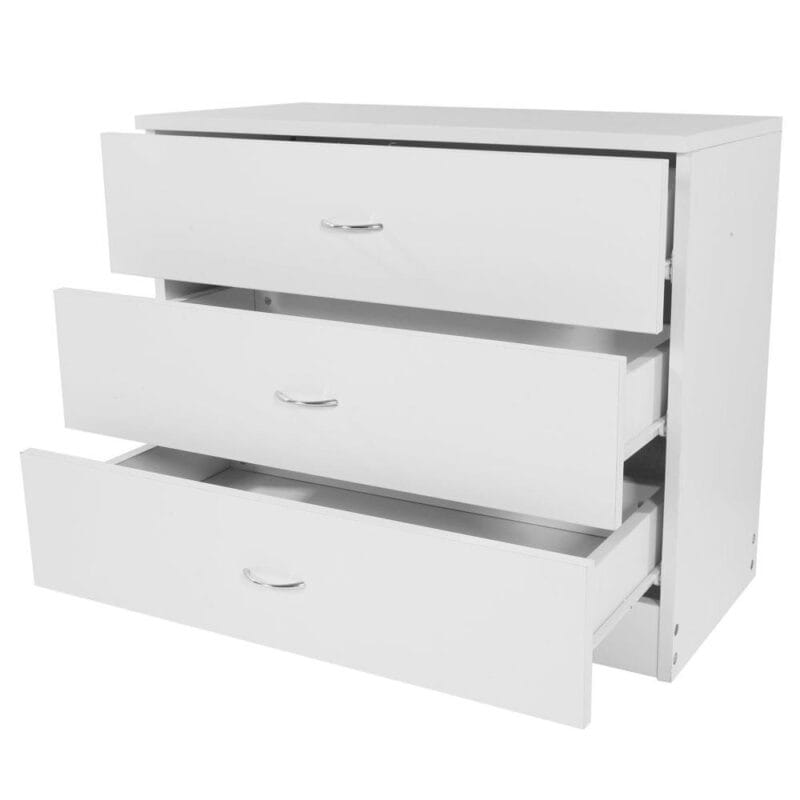 UBesGoo Modern White 3 Drawer Dresser Bedroom White Finish - Image 7