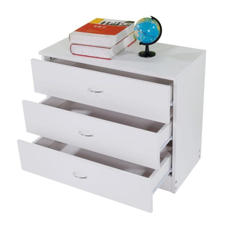 UBesGoo Modern White 3 Drawer Dresser Bedroom White Finish - Image 10