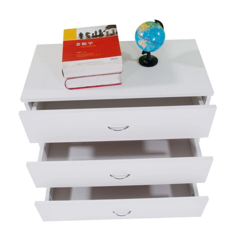 UBesGoo Modern White 3 Drawer Dresser Bedroom White Finish - Image 11