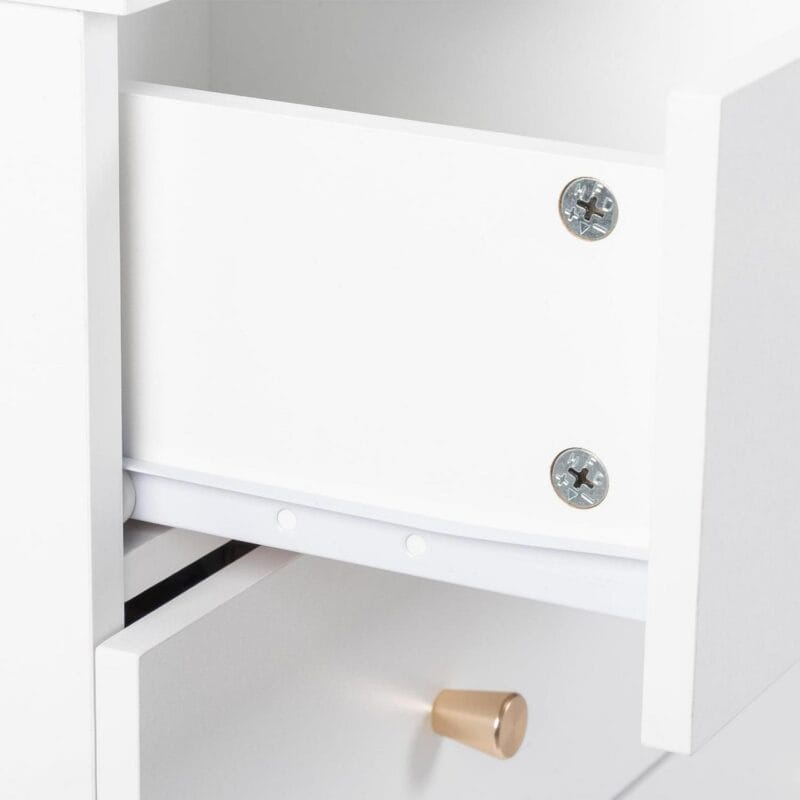 UBesGoo Modern Wood 4-Drawer Dresser Chest Bedside Table for Bedroom,Living Room,White - Image 14