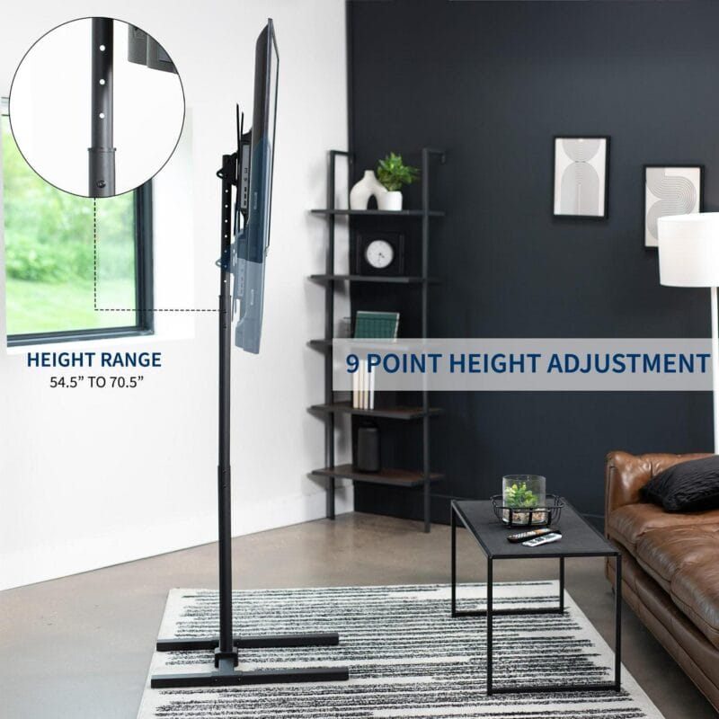 VIVO Extra Tall TV Floor Stand for 13  to 65  Screens, Height Adjustable Mount - Image 3