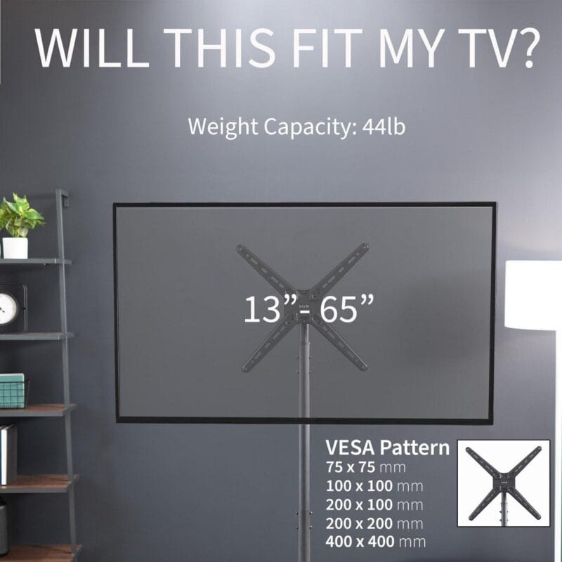 VIVO Extra Tall TV Floor Stand for 13  to 65  Screens, Height Adjustable Mount - Image 6