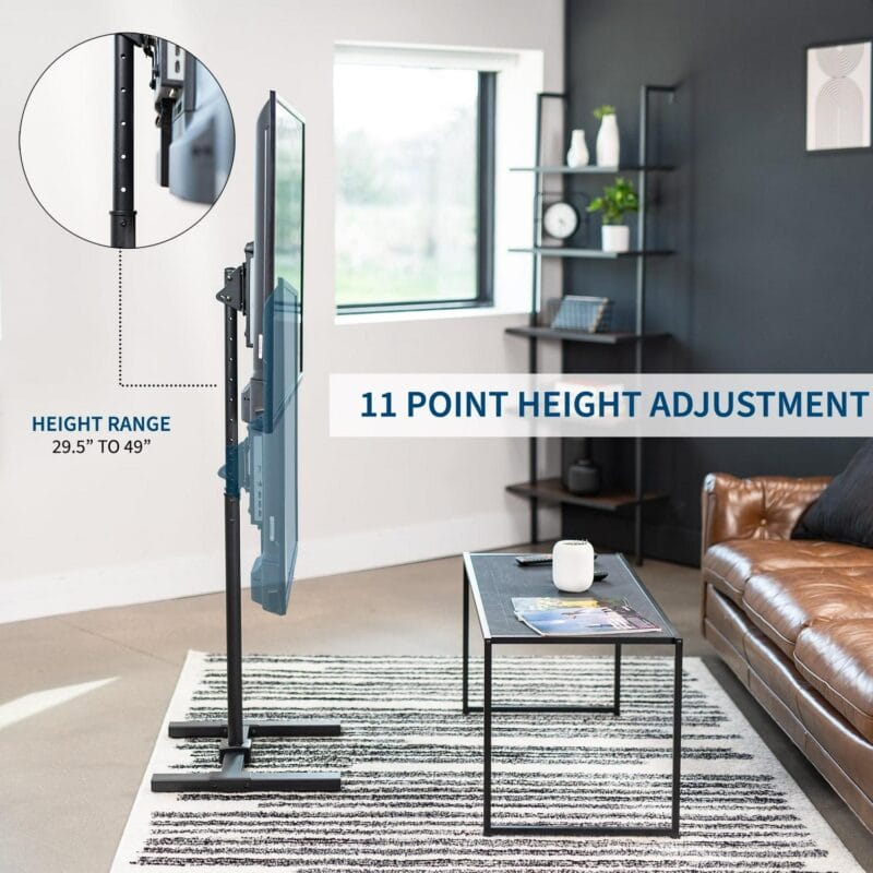 VIVO TV Display 13  to 50  Floor Stand, Height Adjustable Mount for Flat Screen - Image 2