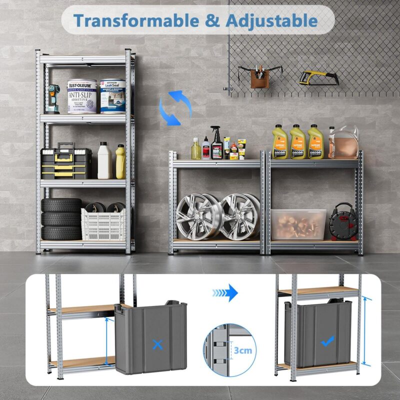 WYRAVIO Garage Shelving 1000LBS Heavy Duty Storage Shelves - Image 3