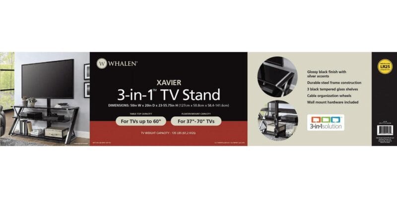 Whalen Xavier 3-in-1 Television Stand for TVs up to 70 , Black - Image 13