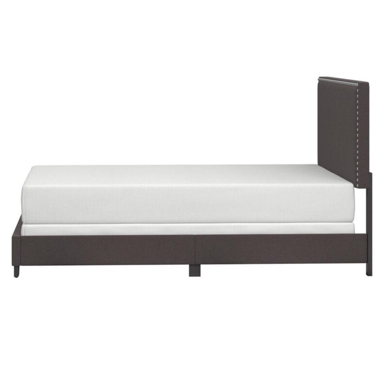 Willow Nailhead Trim Upholstered Queen Bed, Charcoal Fabric - Image 12