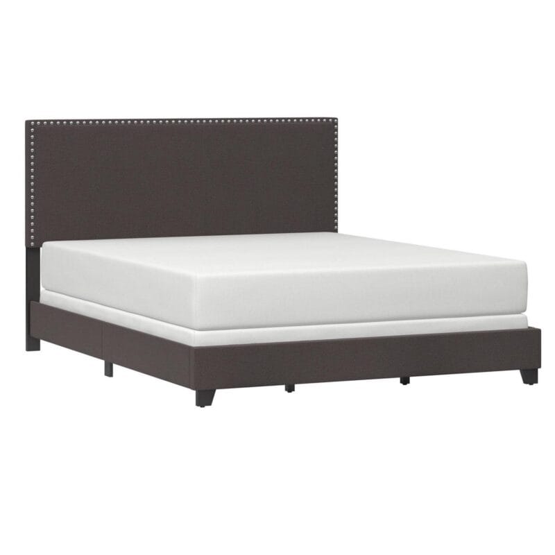 Willow Nailhead Trim Upholstered Queen Bed, Charcoal Fabric - Image 13