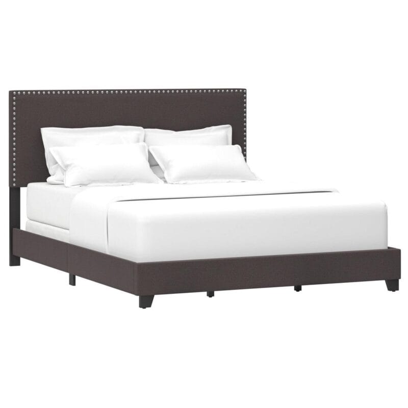 Willow Nailhead Trim Upholstered Queen Bed, Charcoal Fabric - Image 15