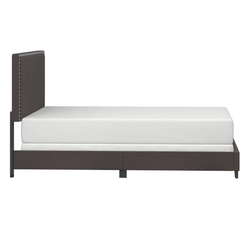 Willow Nailhead Trim Upholstered Queen Bed, Charcoal Fabric - Image 10