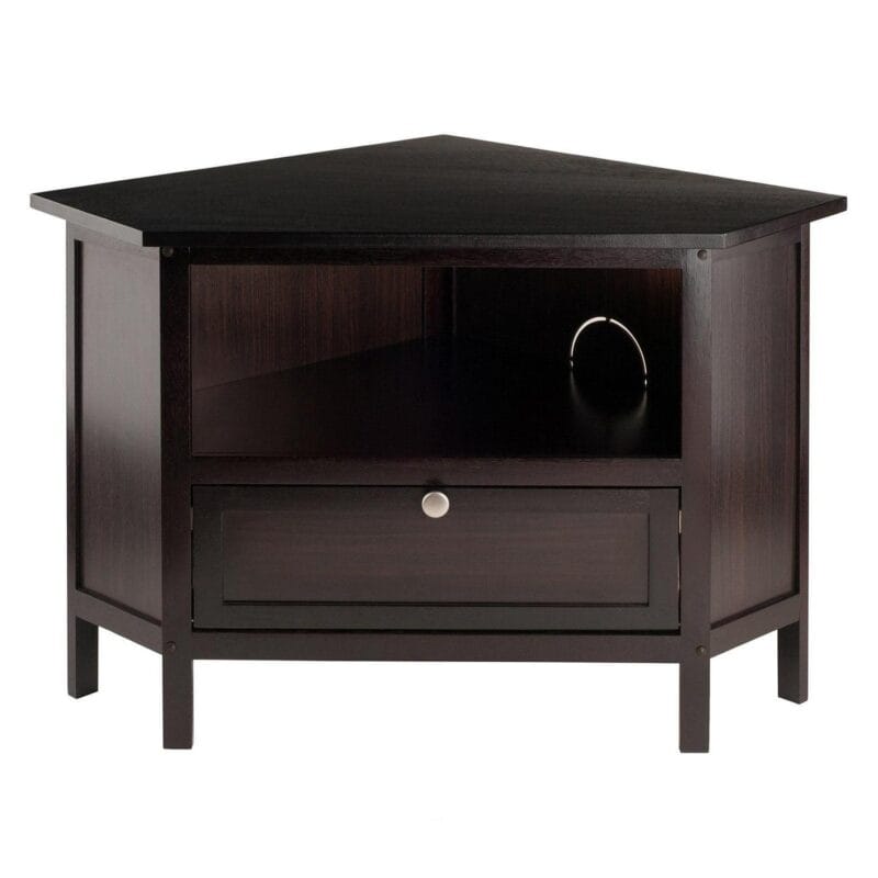 Winsome Wood Zena Corner TV and Media Stand, Espresso Finish - Image 9