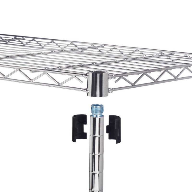 Zimtown 4 Layer Steel Rack Metal Shelf Adjustable Unit Garage Kitchen Storage Organizer Black/Chrome - Image 3