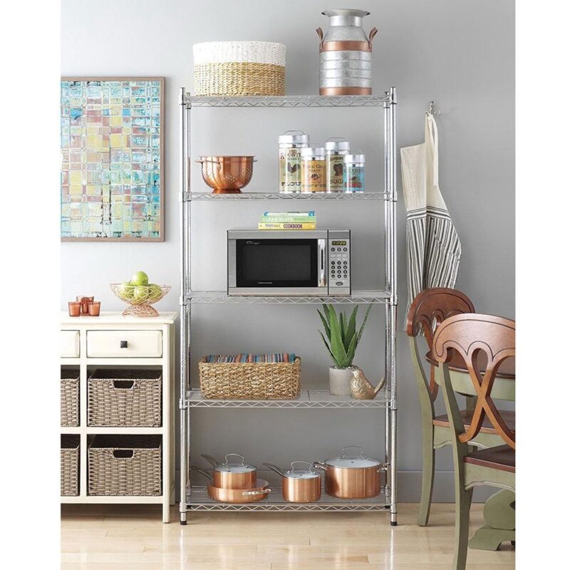 Zimtown 5 Shelf Storage Rack, NSF Wire Shelf Garage Storage Shelves Organizer Silver, Capacity for 1000lbs, 35 L x 13.8 W x 71 H - Image 3
