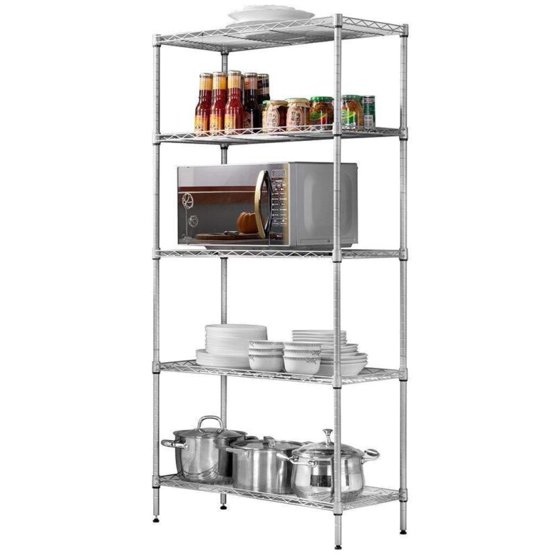 Zimtown 5 Shelf Storage Rack, NSF Wire Shelf Garage Storage Shelves Organizer Silver, Capacity for 1000lbs, 35 L x 13.8 W x 71 H - Image 5