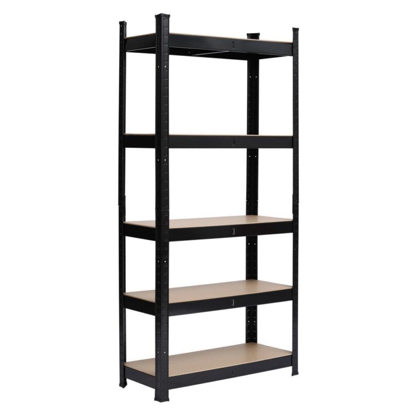 Zimtown 5 Tier Heavy Duty Steel Shelving Unit, 11.8 W x 29.5 D x 59 H Garage Storage Rack Black - Image 6