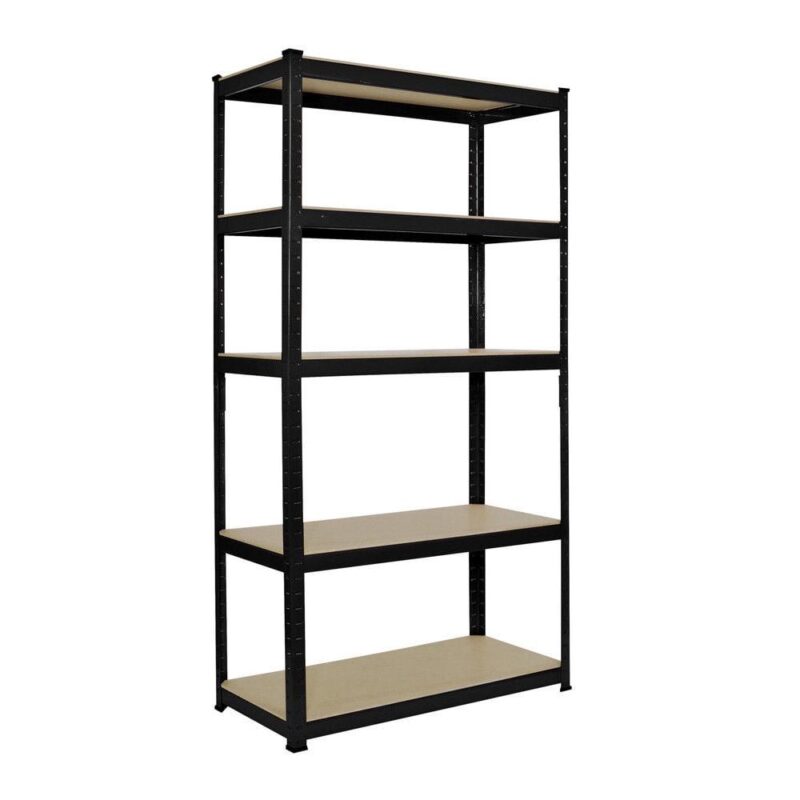 Zimtown 5 Tier Heavy Duty Steel Shelving Unit, 11.8 W x 29.5 D x 59 H Garage Storage Rack Black