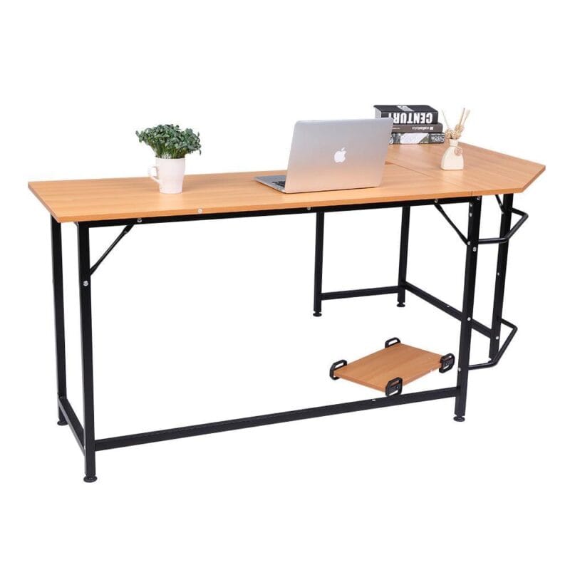 Zimtown L-Shaped Corner Computer Desk PC Wood Laptop Table Workstation Home Office Brown - Image 8