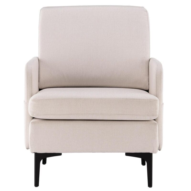 Zimtown Linen Fabric Accent Chairs, Mid Century Modern Armchair, Upholstered Comfy Single Sofa for Living Room, Bedroom Beige - Image 5