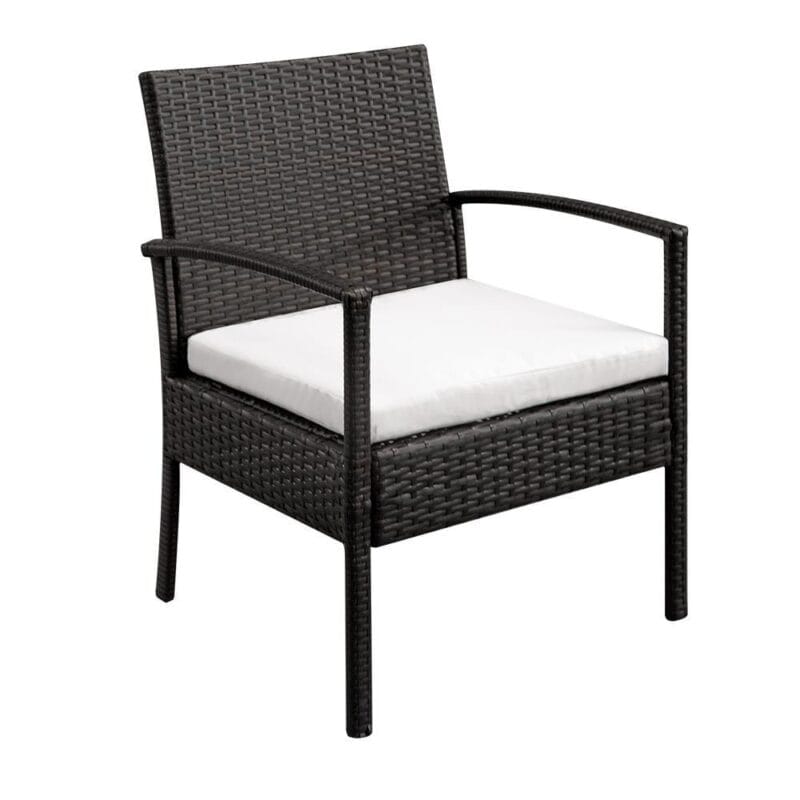 Zimtown PE Rattan 4PCS Conversation Sofa Set with Cushions for Patio Garden Yard Brown - Image 7