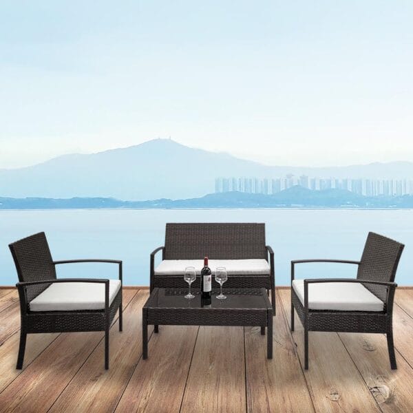Zimtown PE Rattan 4P fc77f9432b2f11cbf2a7f105e7786ea0