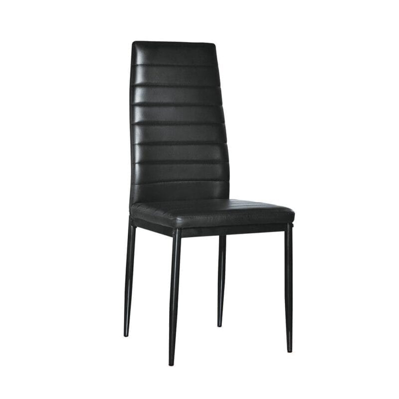Zimtown Set of 4 Dining Side Chairs PU Leather Elegant Design Home Kitchen Furniture Black - Image 4