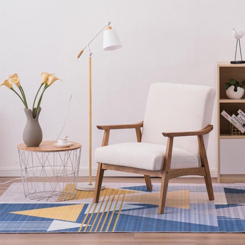 Zimtown Wood Frame Fabric Accent Chair, 27.6  x 31.9  x 33.07 ,Beige