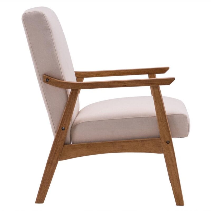 Zimtown Wood Frame Fabric Accent Chair, 27.6  x 31.9  x 33.07 ,Beige - Image 6