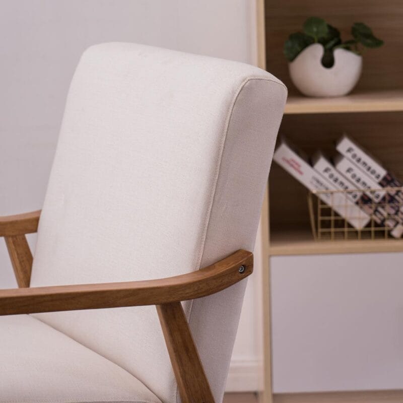 Zimtown Wood Frame Fabric Accent Chair, 27.6  x 31.9  x 33.07 ,Beige - Image 9