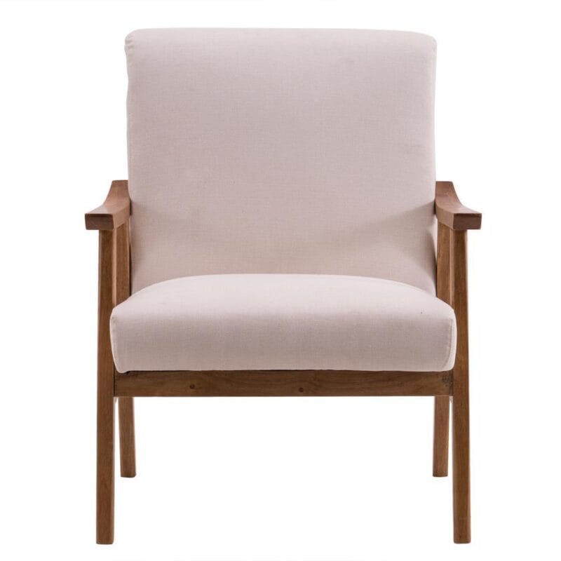 Zimtown Wood Frame Fabric Accent Chair, 27.6  x 31.9  x 33.07 ,Beige - Image 4